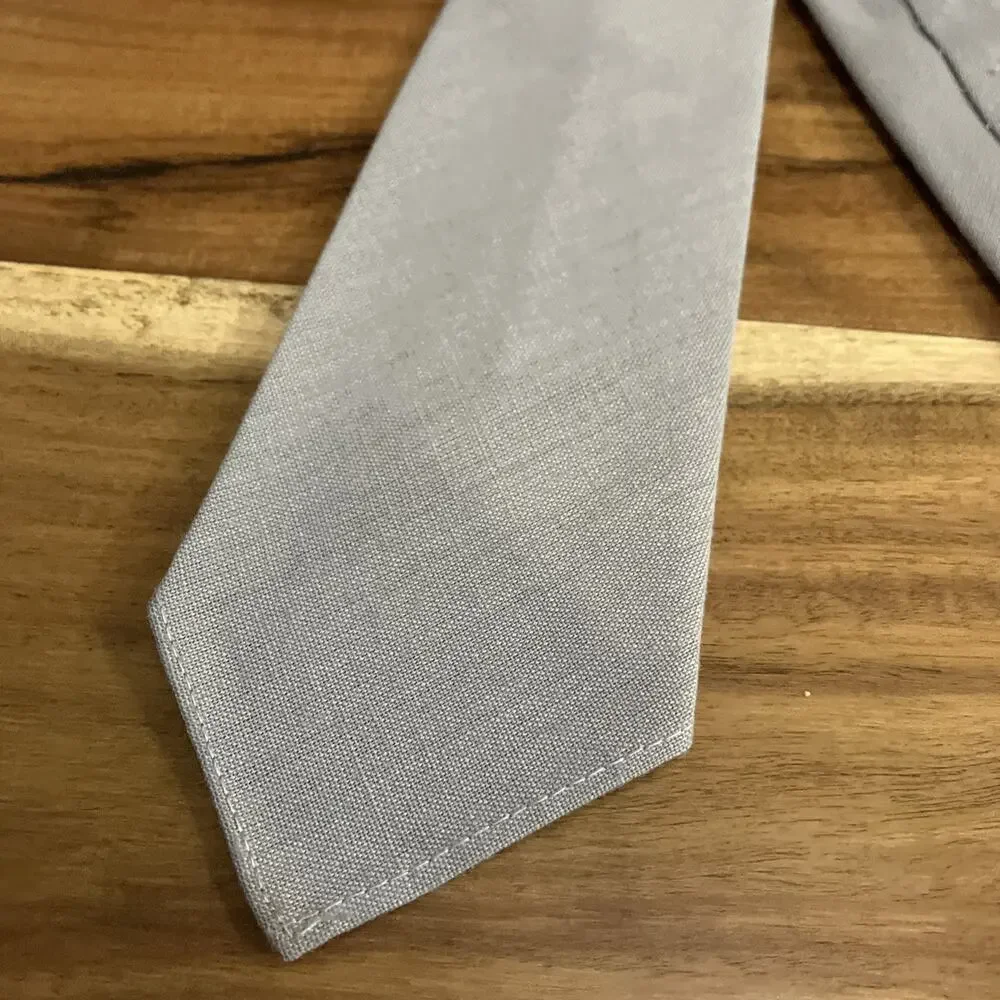 Vintage 1940s Grey Necktie Swing Skinny Tie Single Stitch Dacron Polyester 1930s